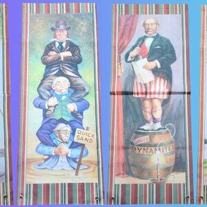 Set of Haunted Mansion Stretching Room Portrait Fabric Panels
